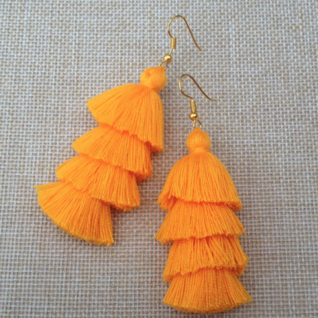 Handmade Tassel Earrings // Hot Mango