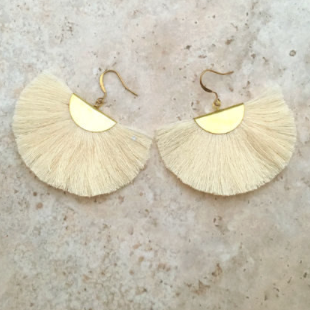 Fringe Tassle Earrings // Coconut