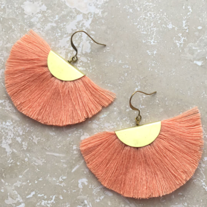 Fringe Tassle Earrings // Rose