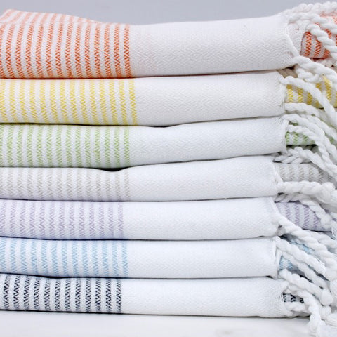 Organic Mediterranean Hand Towels // Striped